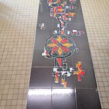 Art deco chrome metal and ceramic coffee table