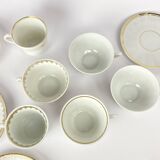 Vintage Mismatched Set of 6 Porcelain Cups and 5 Saucers - Gold