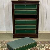 19th century mahogany cardboard box with writing desk