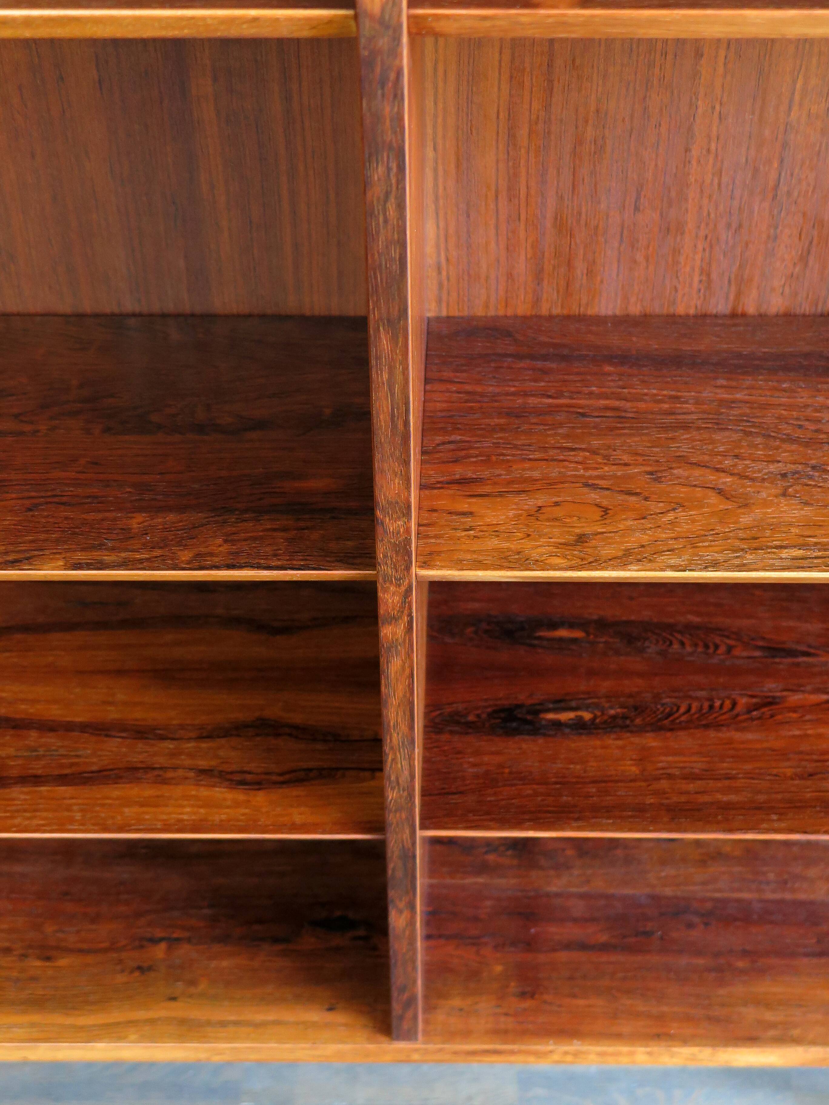 Poul Hundevad scandinavian rosewood bookcase, 1960s