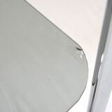 Pair of chrome bedside and 70s glass