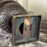 Patinated bronze vase with handles topped by bicéphalic busts, 19th century.