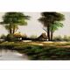 Oil on canvas Marais Poitevin signed POLO (30 x 60 cm)