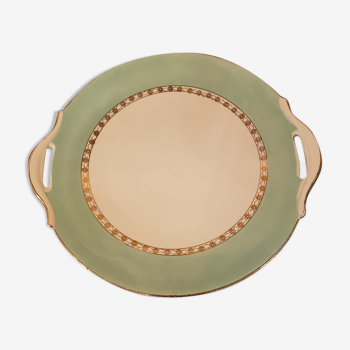 Vintage dish ø27 cm porcelain sarreguemines flameco green