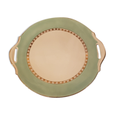 Plat vintage ø27 cm porcelaine sarreguemines flameco vert