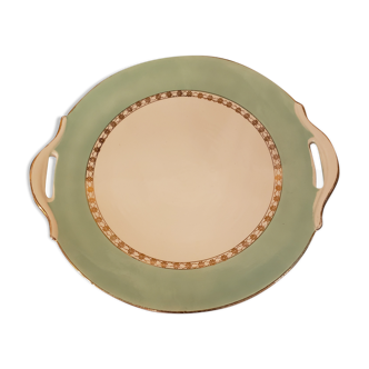 Plat vintage ø27 cm porcelaine sarreguemines flameco vert