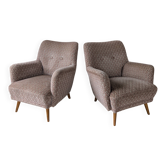 Paire de fauteuils cosy, vintage 1960