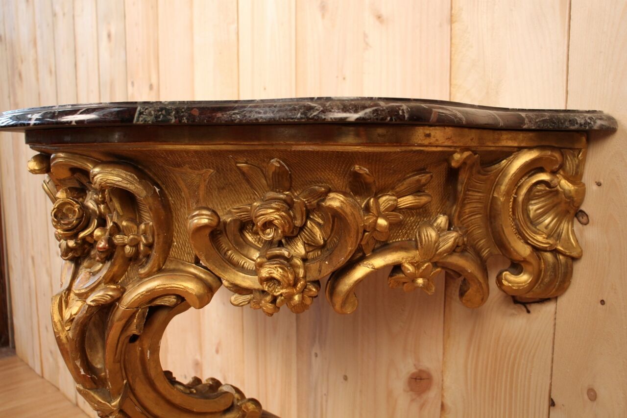 19th century golden wood console