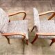 Art Deco bridge chairs in fabric from the 1950s and vintage.