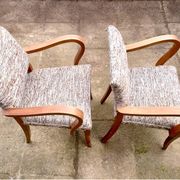Bridge chairs in Art Deco fabric from the 1950s and vintage.