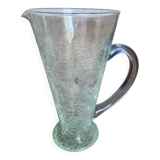 Pichet en verre craquelé - bicolore vintage