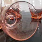 5 verres dépareillées rose vintage
