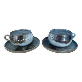 Ceramic set signed Chantal and Thierry Robert