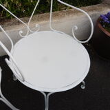 Lot of 4 restored old wrought iron armchairs