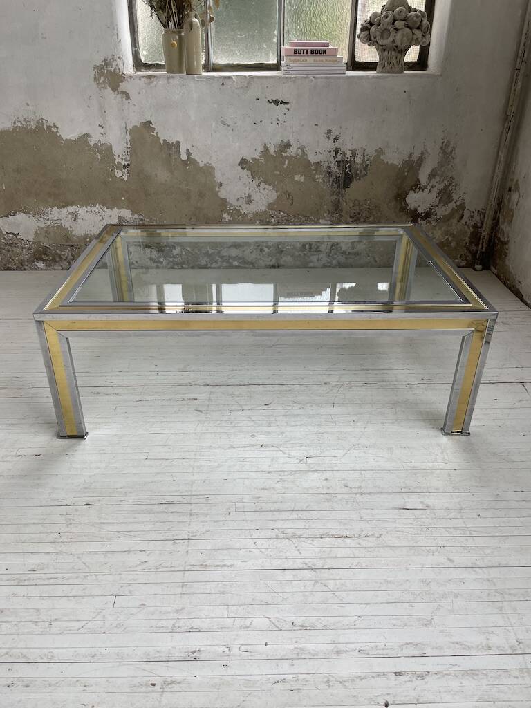 Romeo Rega chrome brass coffee table