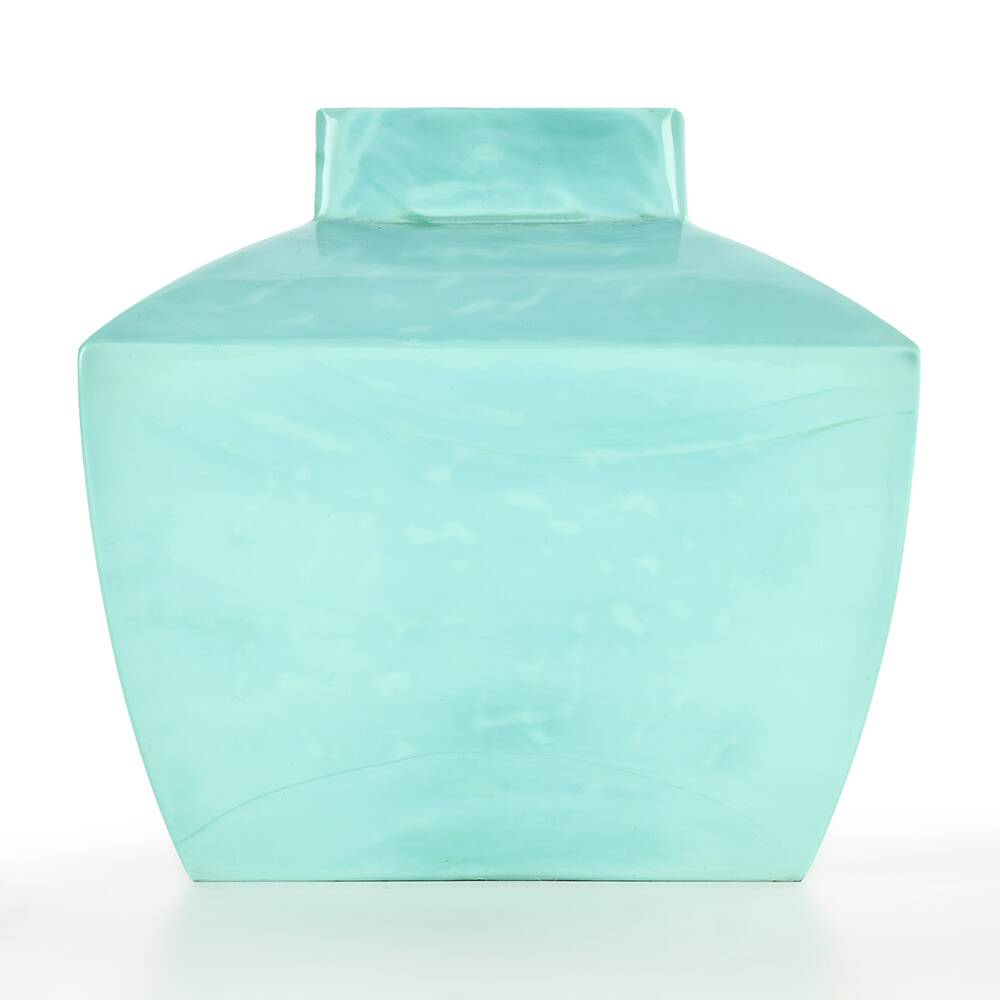 Square Turquoise Ceramic Vase