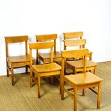 6 vintage oak chairs from the 1960s