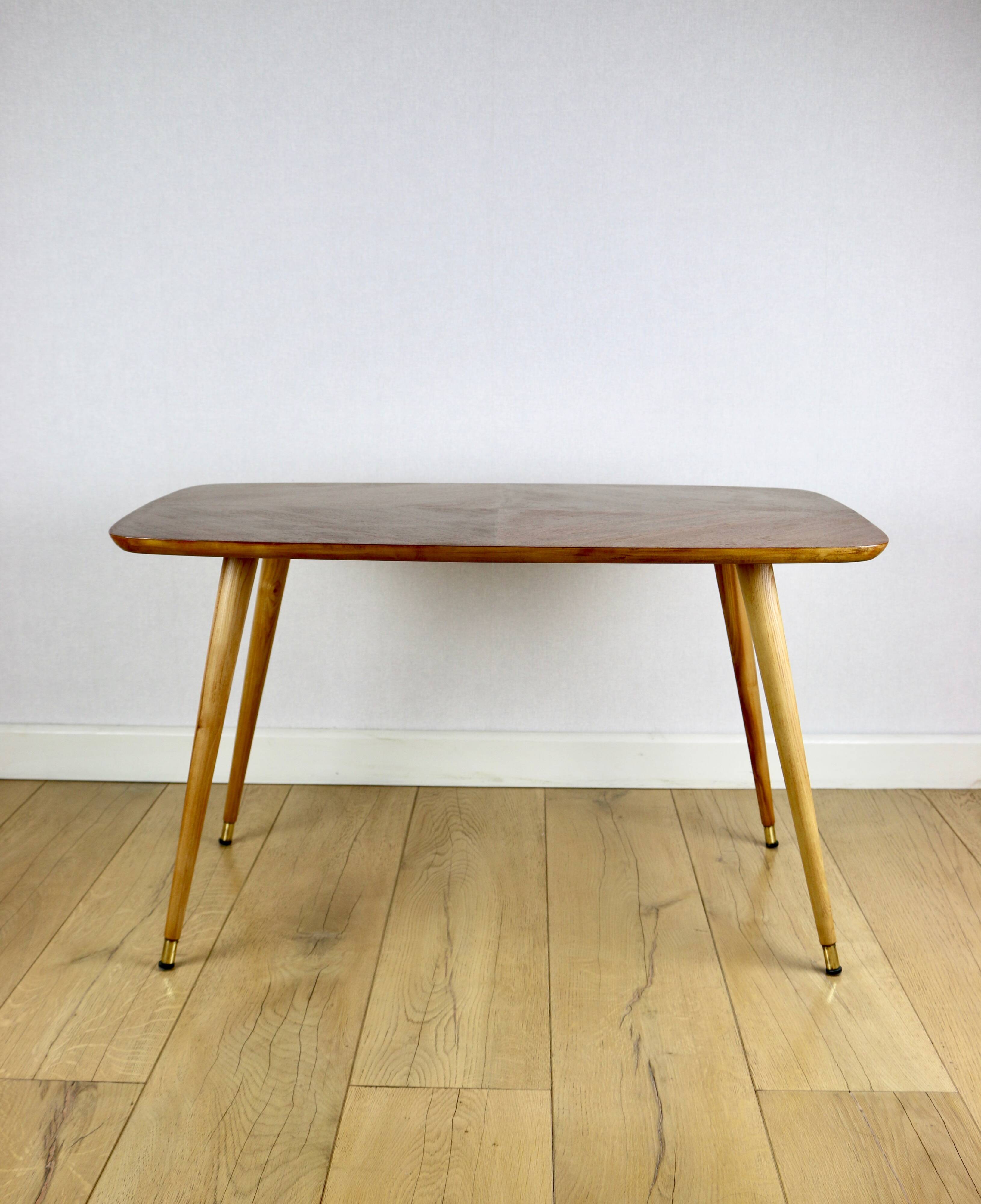 Scandinavian Swedish coffee table console 1970s - walnut