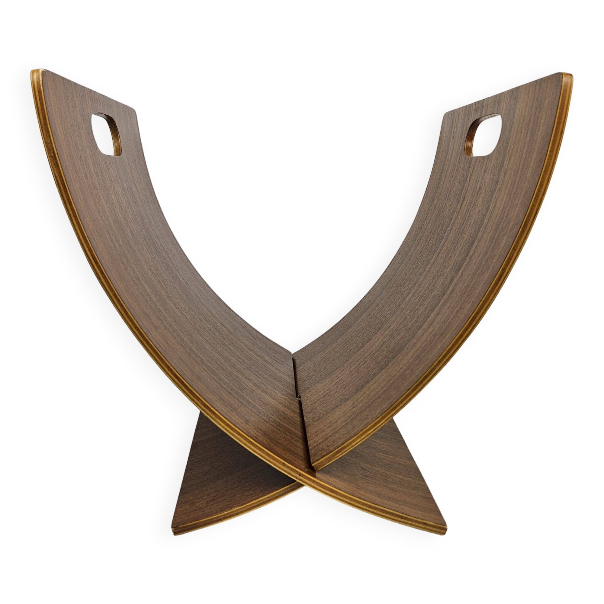 Scandinavian Magazine Rack in Teak Veneered Plywood, 1970's