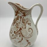 Faience pitcher Creil and Montereau Rinceaux