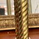 Pair of twisted brass column candle holders