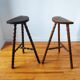 Paire de tabourets tripode brutaliste 1960