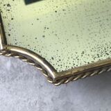 Italian brass mirror from the 50s 77x42cm