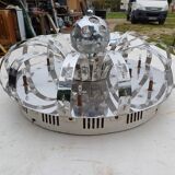 Suspension vintage aluminium + verre