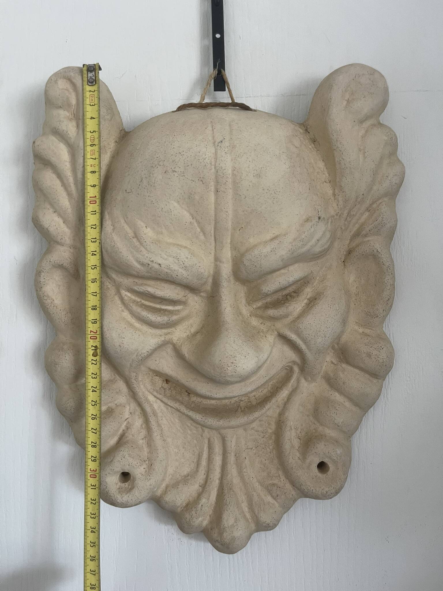 Ancient Rare Head Face Mascaron Satyr Mask Pottery Bavent France Clay