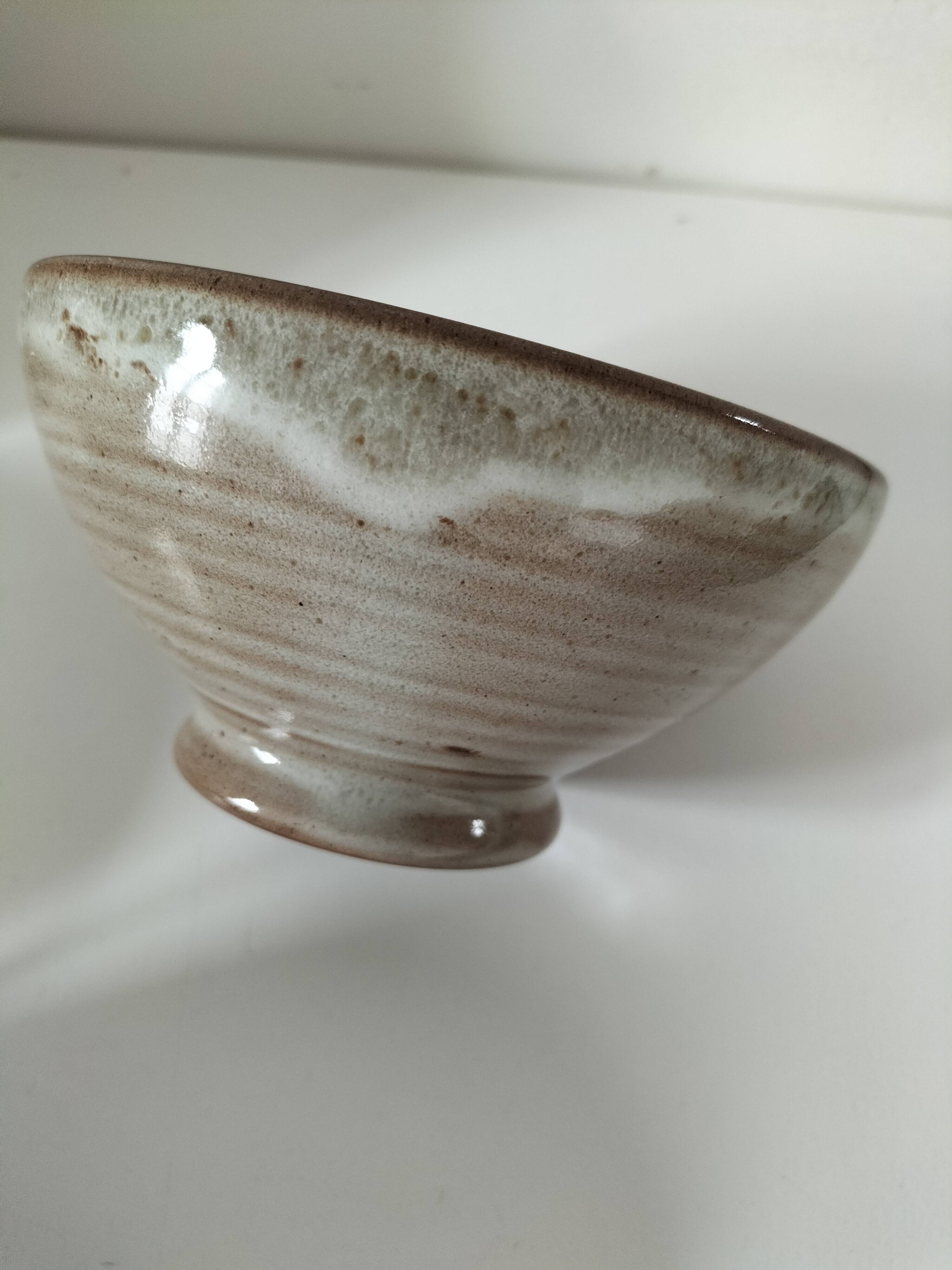 Vintage stoneware country house brunch service – teapot and bowls