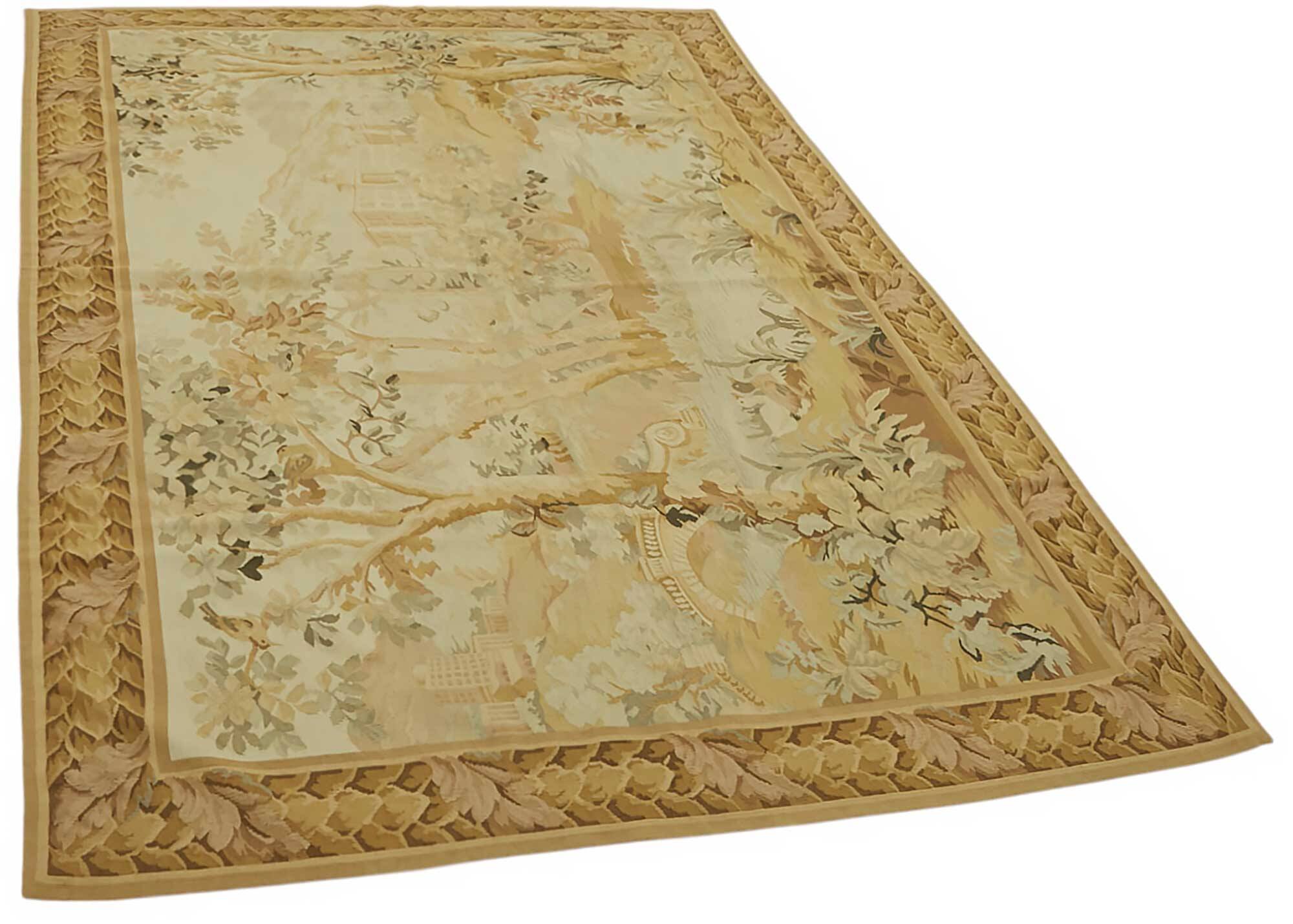Handmade European Vintage Aubusson Kilim 153 cm x 242 cm