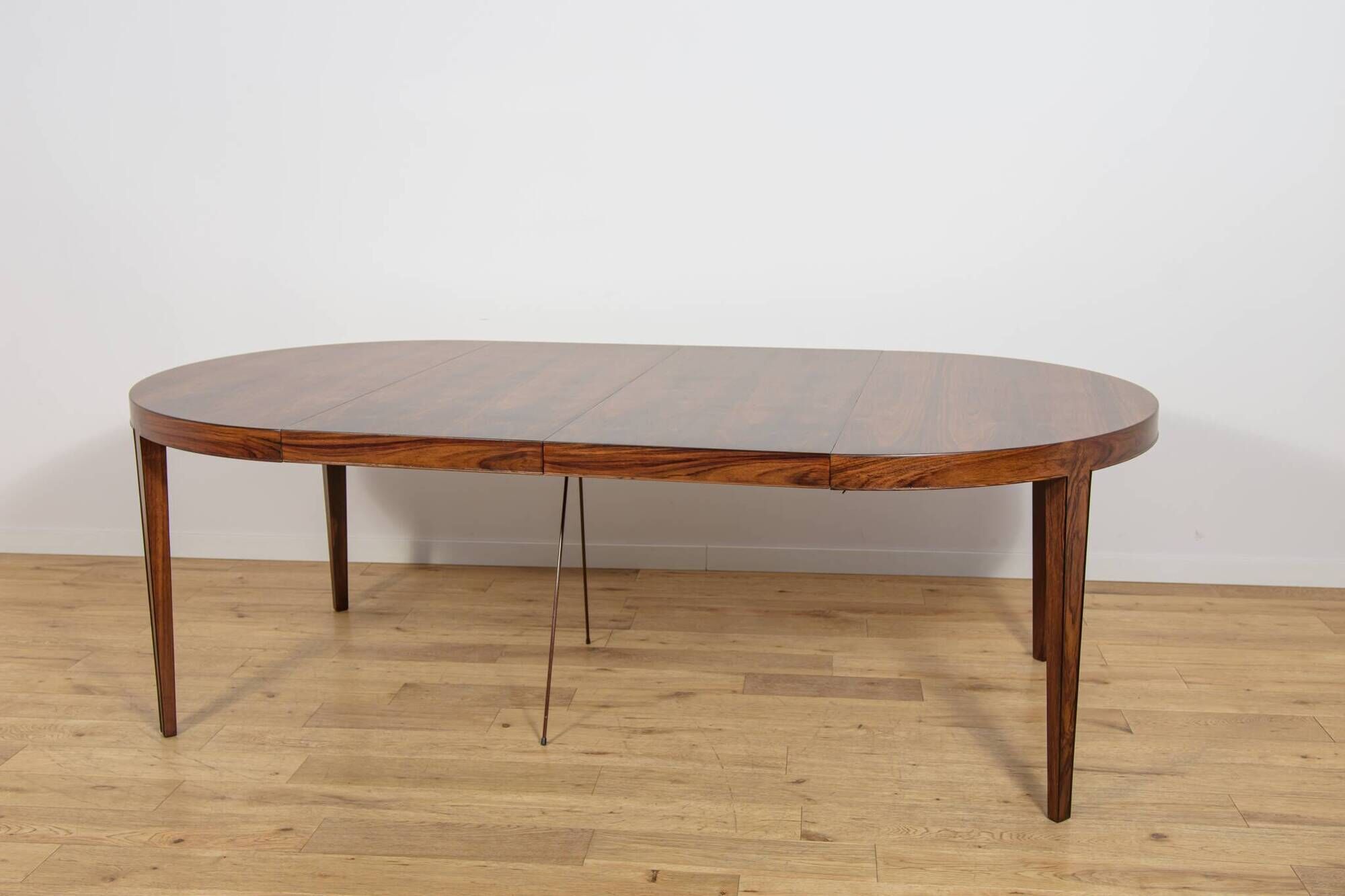 Mid-Century Round Rosewood Extending Dining Table by Severin Hansen for Haslev Møbelsnedkeri, Denmark, 1960s