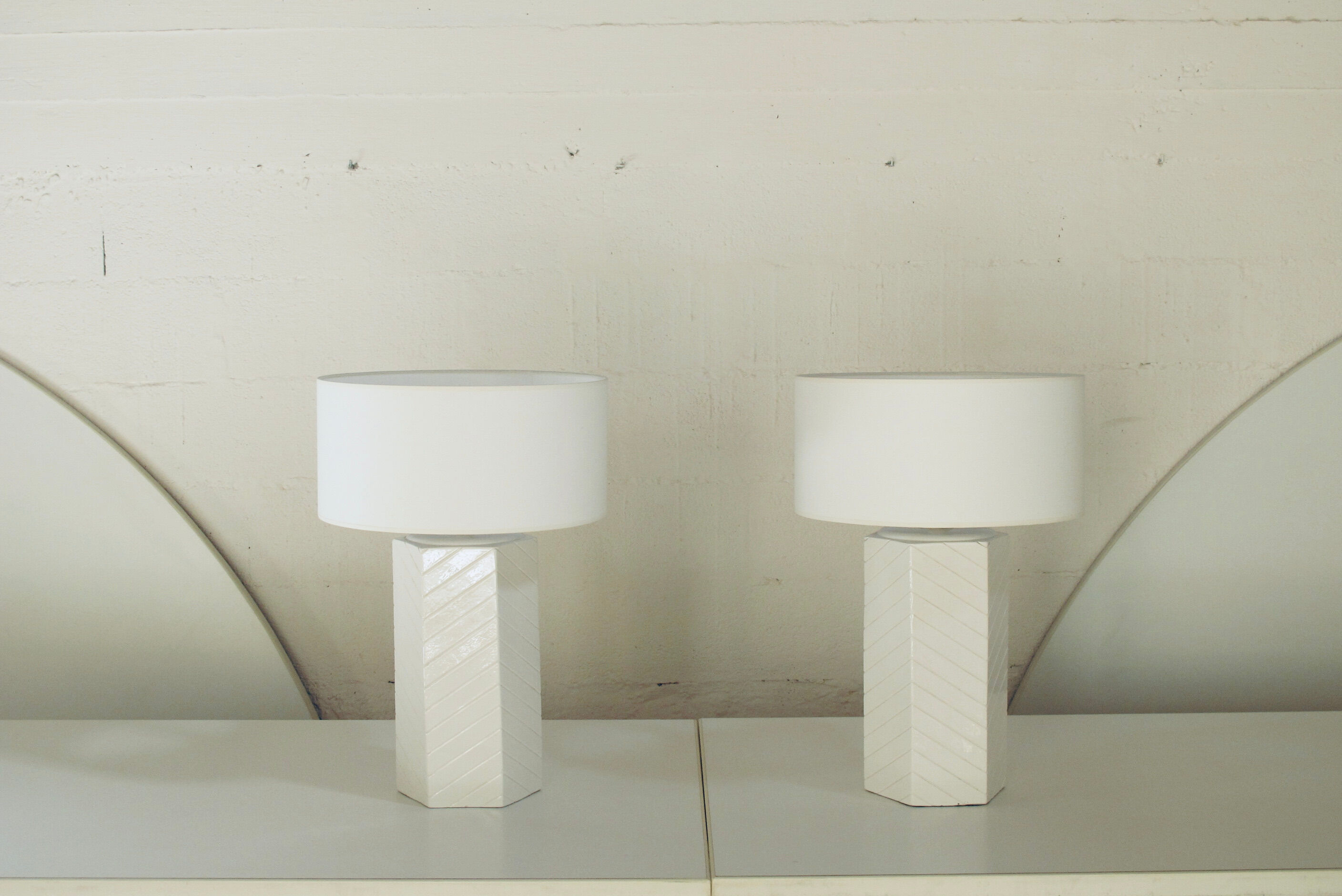 Paire de lampes en céramique 1980s