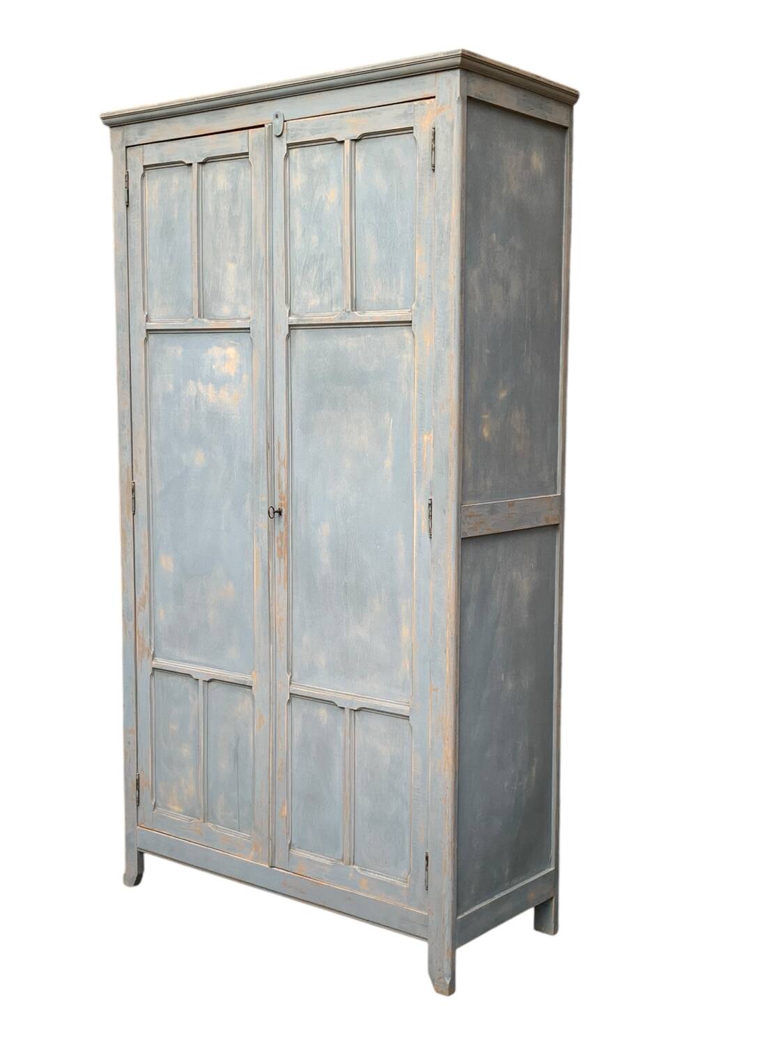 Armoire parisienne ancienne Luterma patine grise bleutée