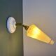 Vintage tulip wall lamp in white opaline with gold trim