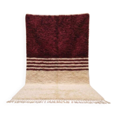 Tapis en laine pure bordeaux et blanc traditionnelle 1,5/2,5 m