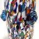 Blue Murano Glass Vase Attributed to Fratelli Toso with Murrines, Italy