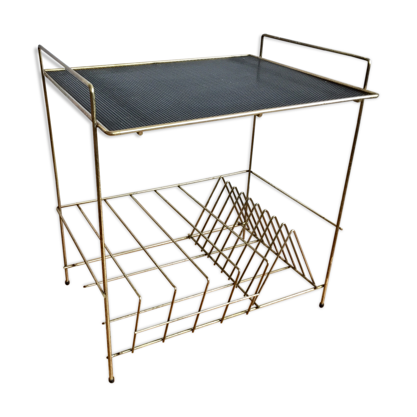 1960 black metal and brass door-vinyl