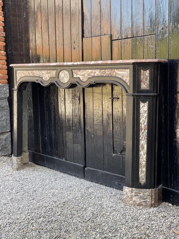 Black Marble Chimney From Belgium And Grey Of the Ardennes, 18th Century