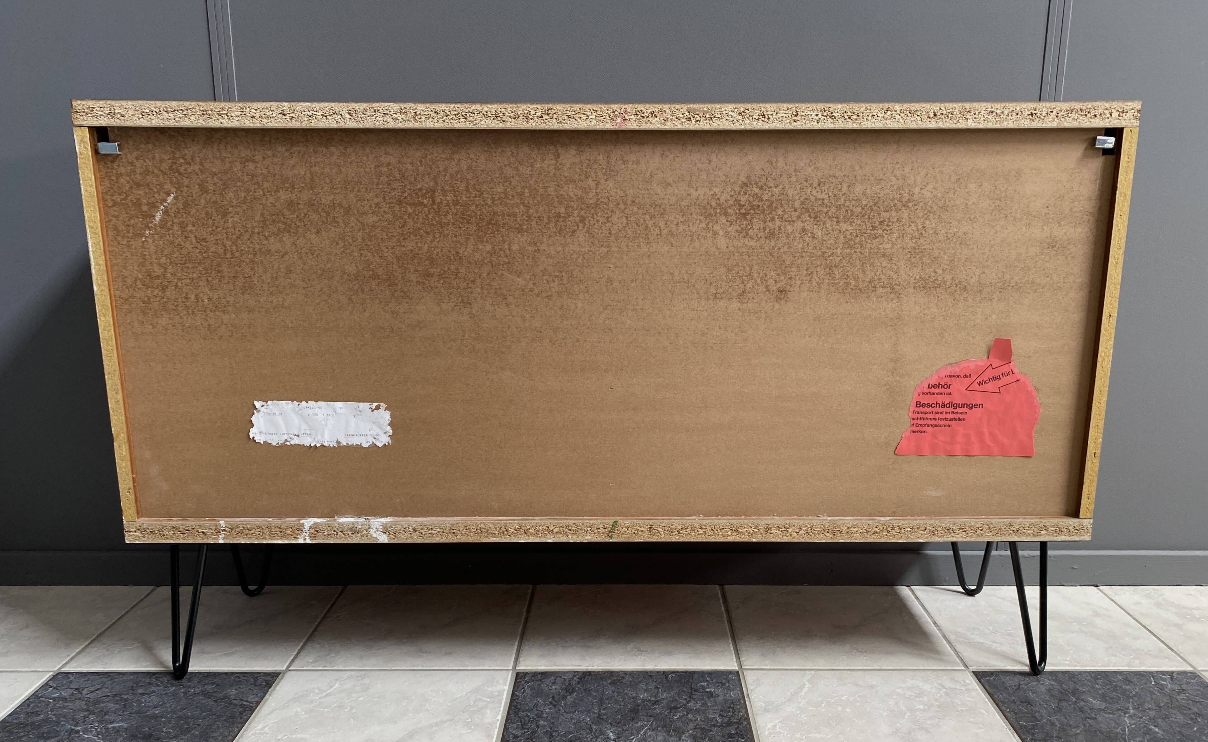 Buffet Palette sur pieds en épingle à cheveux années 1970