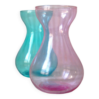 Set de 2 vases à bulbe, jacinthe en verre soufflé