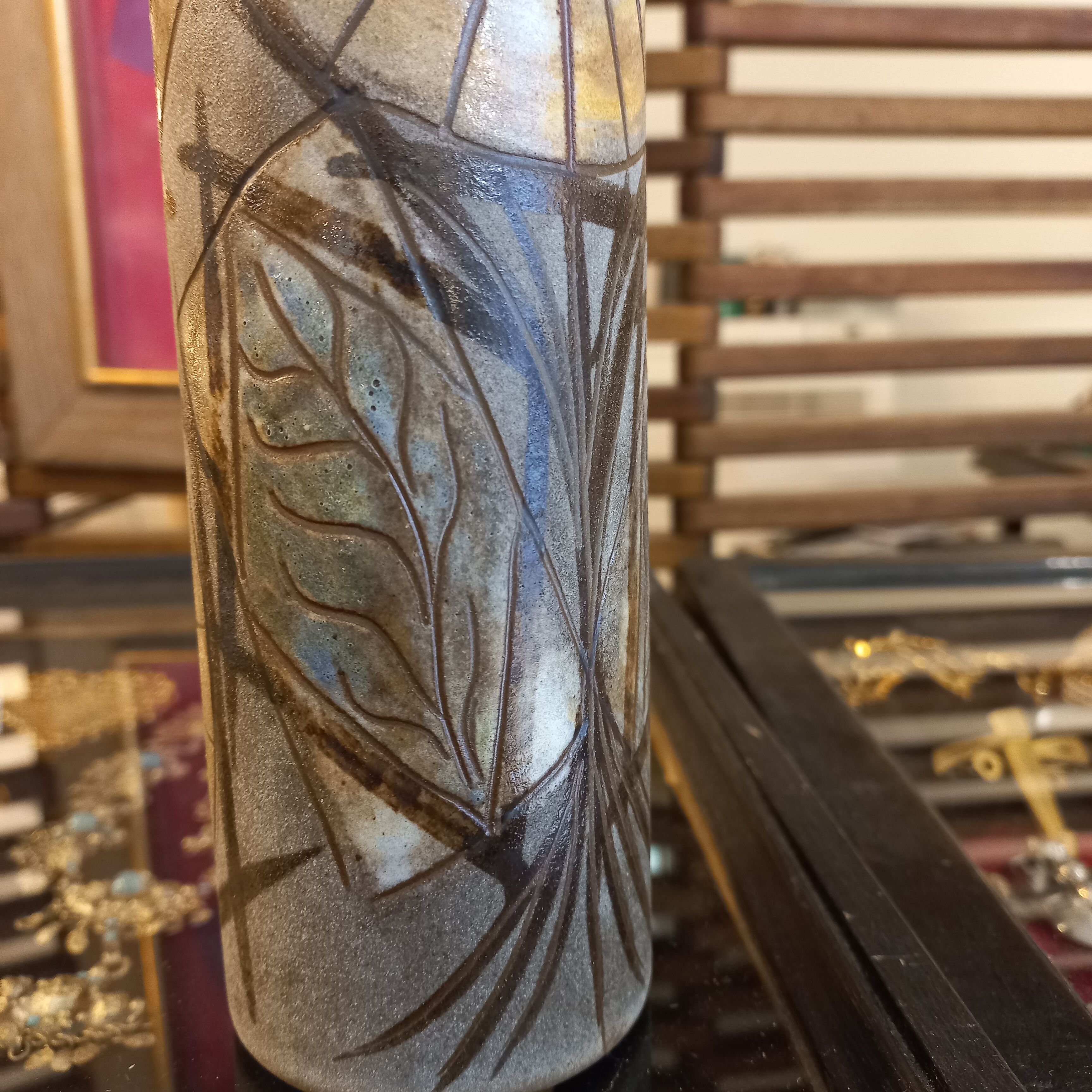 Vallauris ceramic tube vase