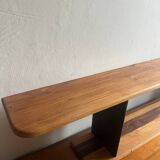 Stained wooden shelf