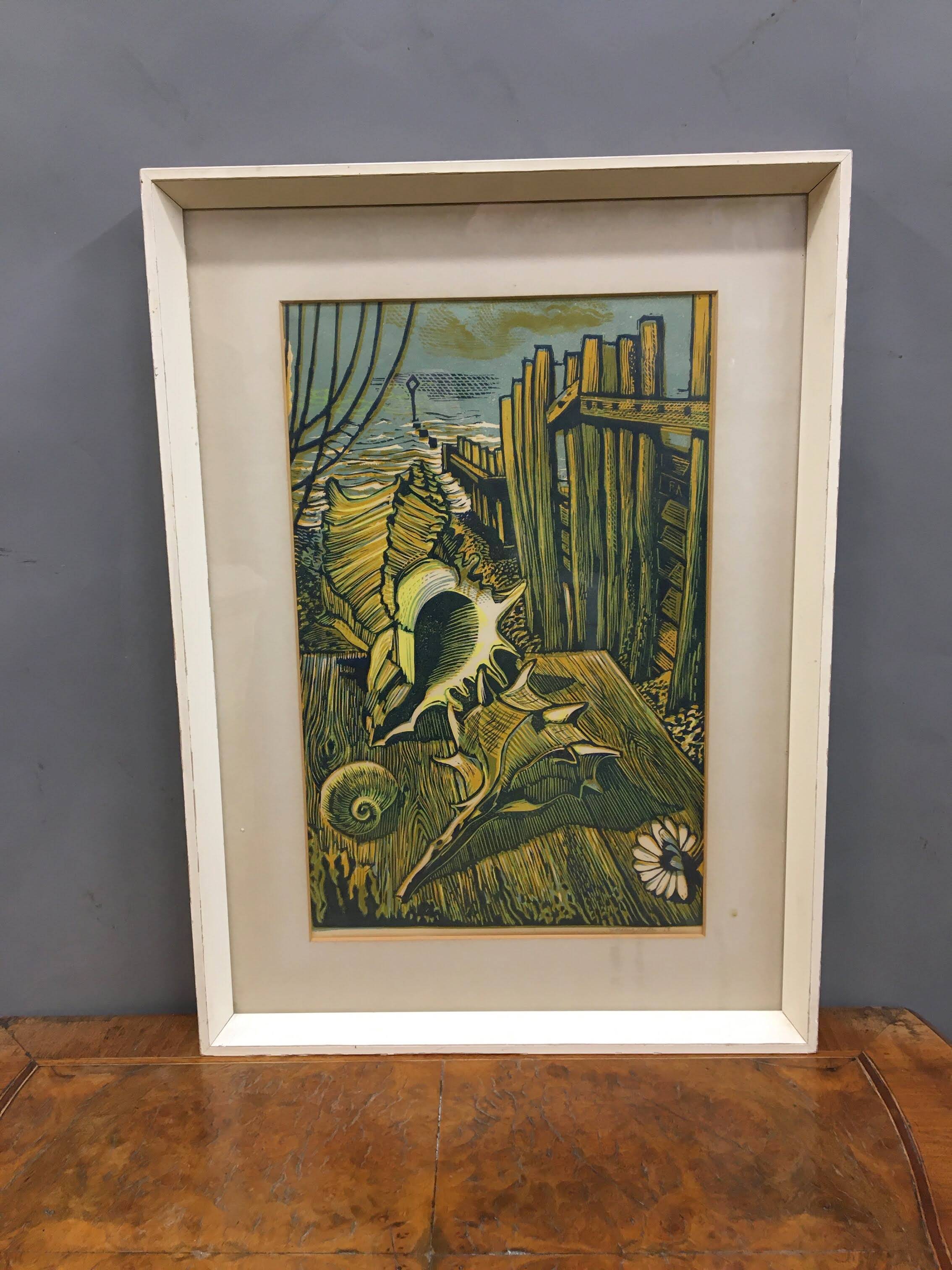 Lino Cut On Paper - Frederick Austin