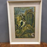 Lino Cut On Paper - Frederick Austin
