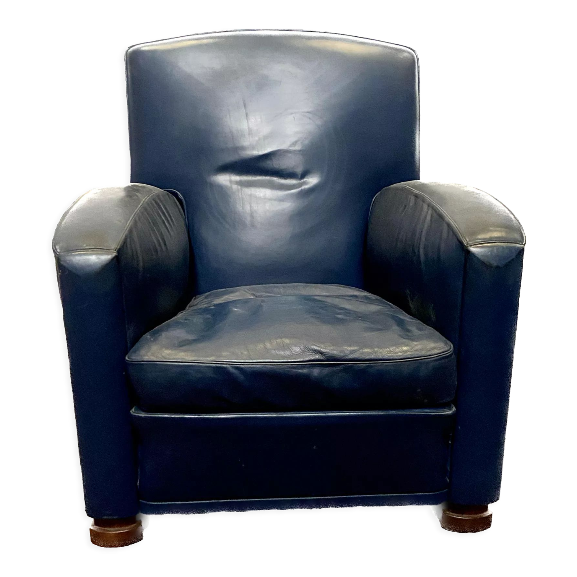 Art deco style leather armchair