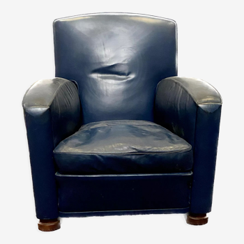 Art deco style leather armchair