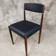 Paire de chaises salle à manger MCM palissandre cuir Danemark 1960
