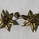 Hollywood regency brass floral wall sconce by Willy Daro