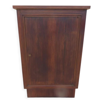 Meuble bar années 1940 à l’intérieur plaqué en bois clair avec toile de lin